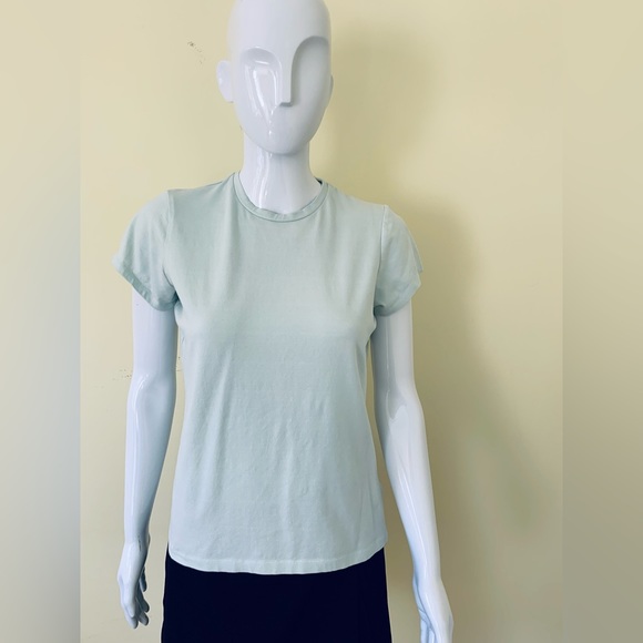 Jones New York Luxe cotton tops lot of 2 light blue & navy blue crew neck US S-M - Picture 12 of 14
